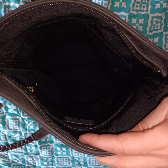 Apt. 9~Charcoal Gray Crossbody & Shoulder Braided Strap Zippered Pockets Purse - Picture 7 of 13